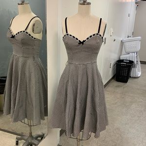 Micheline Pitt X unique vintage collab dress in black gingham size medium